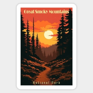 Great Smoky Mountains national park vintage travel poster Sticker